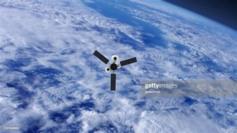 Spy Satellite Orbiting Earth Nasa Public Domain Imagery High Res Stock