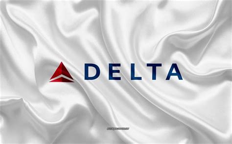 Download Wallpapers Delta Air Lines Logo Airline White Silk Texture
