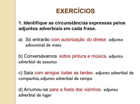 Exemplos De Frases Com Adjuntos Adverbiais Novo Exemplo