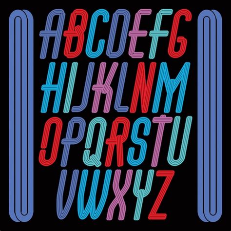 Premium Vector Vector Funky Tall Upper Case English Alphabet Letters