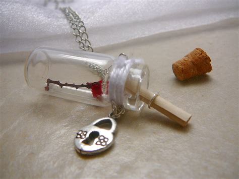 Native Australian Flower Message In A Bottle Necklace Glass Etsy