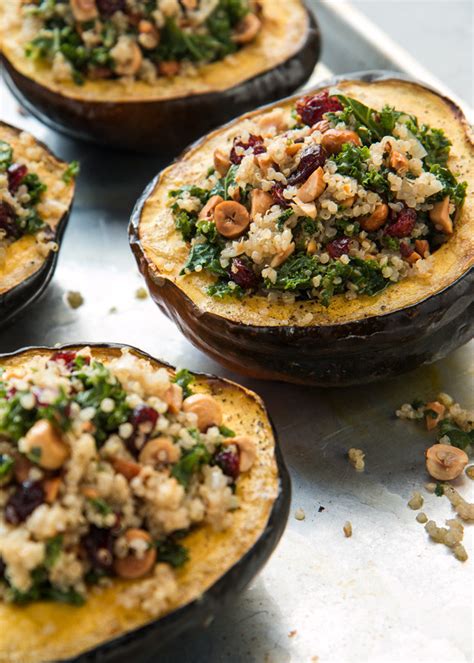 Stuffed Acorn Squash With Hazelnuts Quinoa And Kale Will Cook For