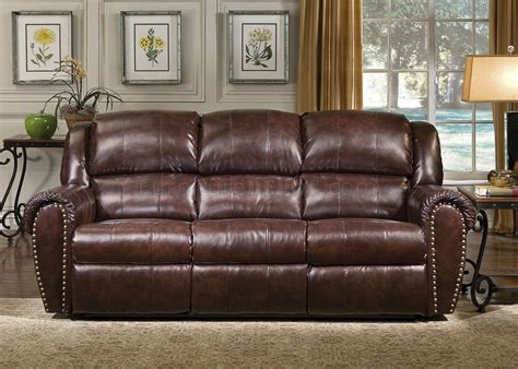 Cognac Brown Bonded Leather Living Room Sofa Wrecliner Seats