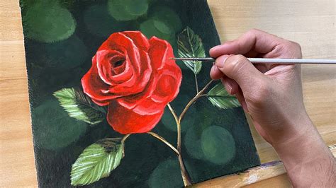How To Paint Red Rose Acrylic Painting Correa Art YouTube