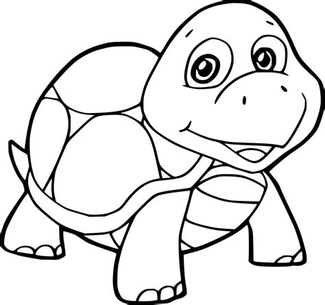 Cute Cartoon Tortoise coloring page - Download, Print or Color Online