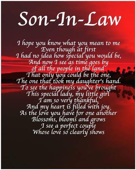 Personalised Son In Law Poem Birthday Christmas Christening Gift Present EBay