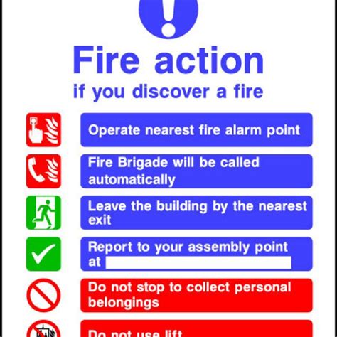 Fire Action Notice And Safety Signs Assembly Point Sign Uk Hfe