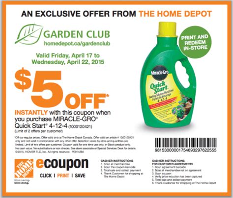 The Home Depot Garden Club Printable Coupons Save 5 Off Miracle Gro