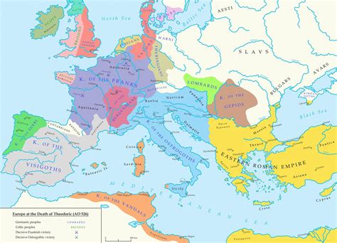 The Barbarian Kingdoms Of Europe In 526 Vivid Maps Roman Empire Map