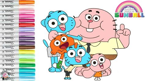 The Amazing World Of Gumball Coloring Book Page Gumball Darwin Nicole