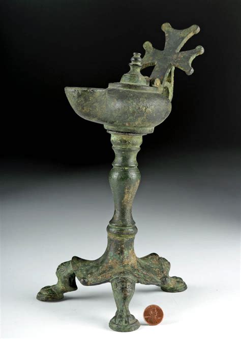 Roman bronze foot oil lamp. Sold Price: Late Roman / Byzantine Bronze Oil Lamp with ...