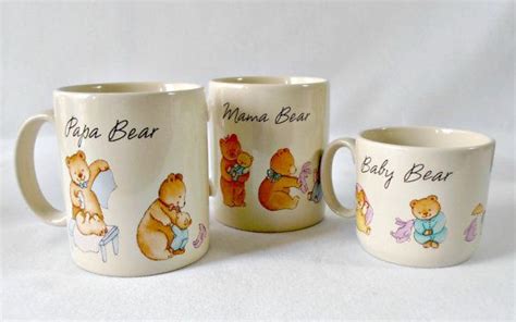 Vintage Hallmark Three Bears Coffee Mug Set Coffee Cup Etsy Mugs