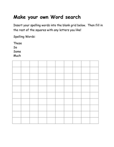 Excel Wordsearch Blank By Marabas Teaching Resources Tes