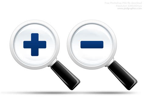 PSD magnifier zoom icons | PSDGraphics
