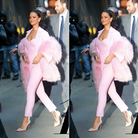 Lady In Pink Rihanna Dazzles In All Pink Ensemble New York