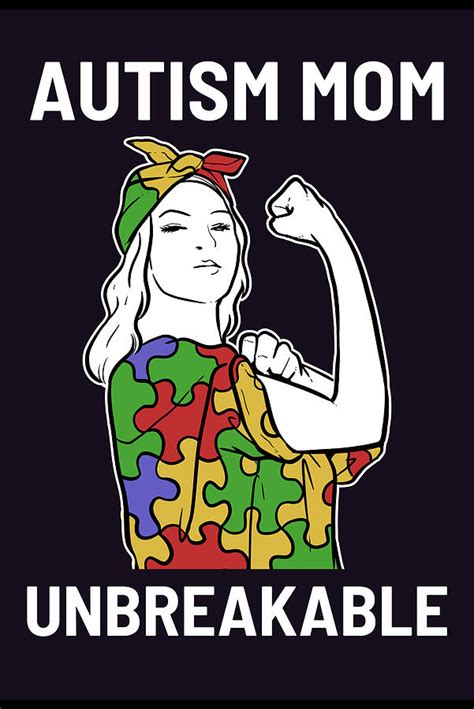 Download Proud Autism Mom Unbreakable Puzzle Autistic Child Painting by Amango Design