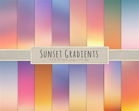 Sunset Gradients Sunset Ombre Ombre Sunset Digital Paper Etsy Uk