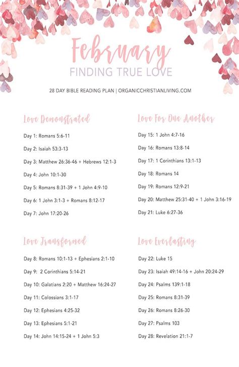 I'm now much more comfortable picking up the text every day. Finding True Love Bible Reading Plan | Bible study lessons ...