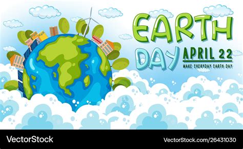 Earth Day April 22 Poster Royalty Free Vector Image