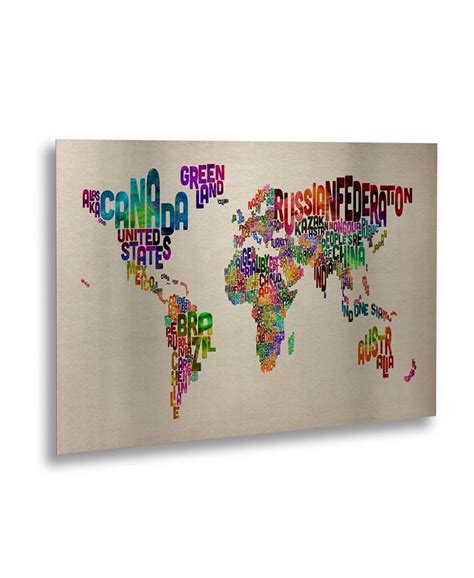 Trademark Global Michael Tompsett Typography World Map Ii Floating
