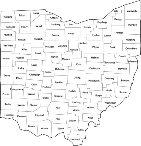 Editable Ohio County Map