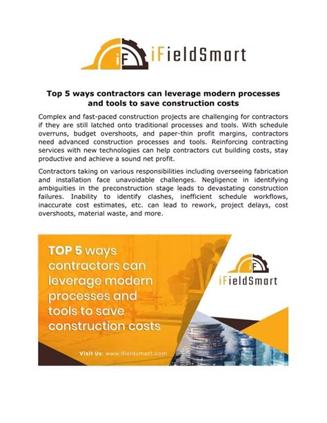 Ppt Top 5 Ways Contractors Can Leverage Modern Processes And Tools To