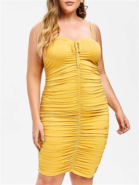 42 Off Rosegal Plus Size Bodycon Ruched Dress Rosegal
