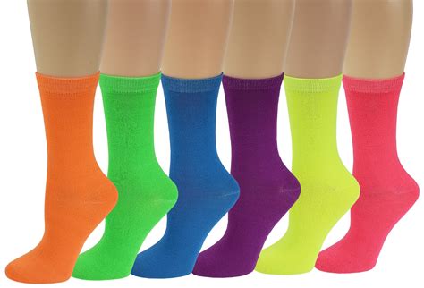 Size 4 7 6 Pack Neon Stars Design Black Ankle Socks Clothes Shoes