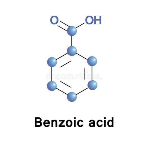 Estrutura 3d Do ácido Benzoico Um Sólido Cristalino Incolor Ilustração