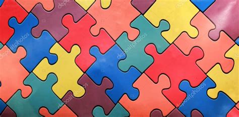 Bright Wall Of Colorful Jigsaw Puzzles Pieces — Stock Photo © Mrptica