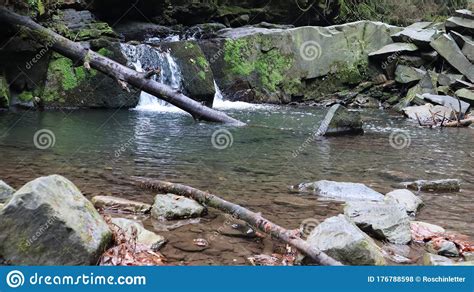 Landscape Of A Mountain River In The Forest In Early