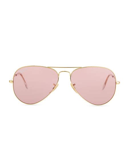Ray Ban Polarized Aviator Sunglasses Crystal Pink
