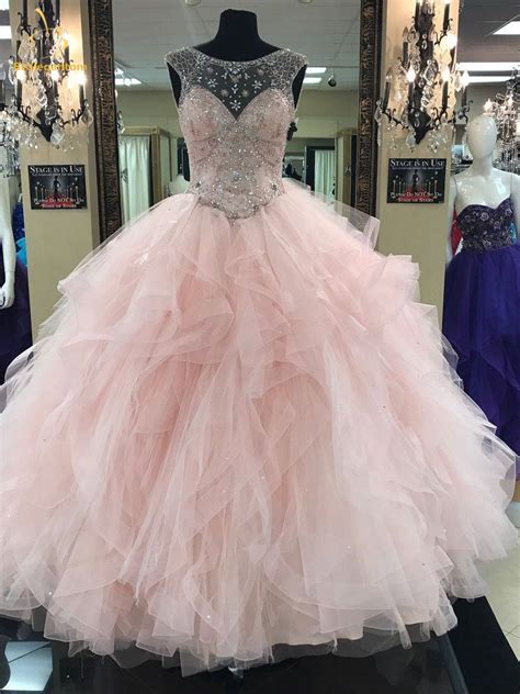 Bealegantom New Scoop Crystals Ball Gown Quinceanera Dresses 2019 Beaded Lace Up For 15 Years
