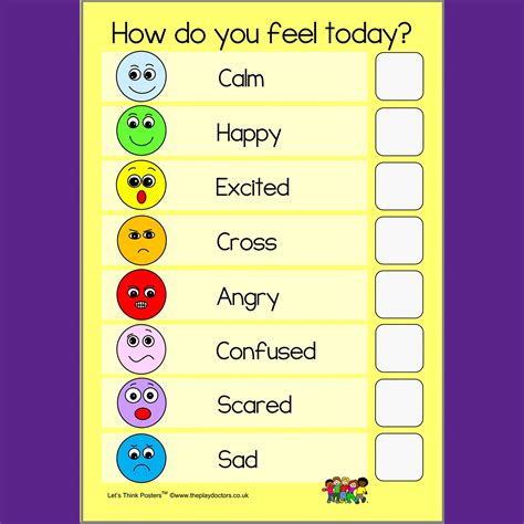 How Do You Feel Today Emotions Poster The Play Doctors
