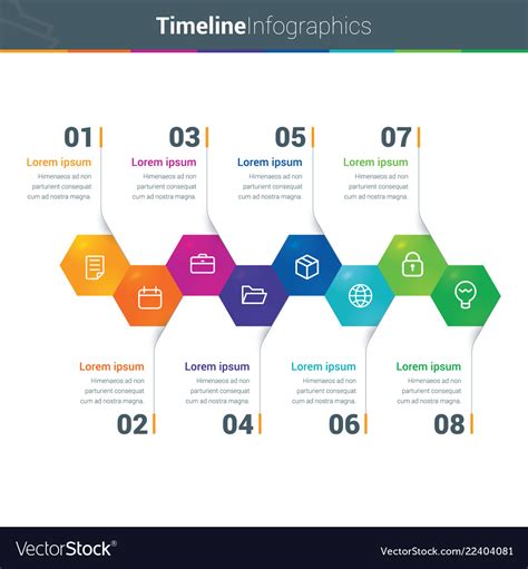 Clean And Colourful Timeline Infographics Vector Image