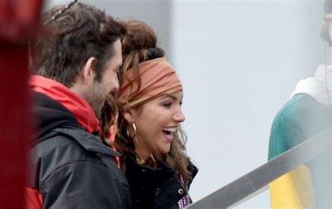 michelle keegan has a laugh with brassic sex scene co star damien molony as she s spotted