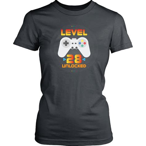 Womens 28th Birthday T Level 28 Unlocked Funny Gamer T Shirt
