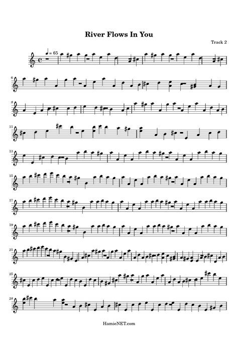 Klaviernoten, die zu hause ausgedruckt werden können. River Flows In You Sheet Music - River Flows In You Score ...
