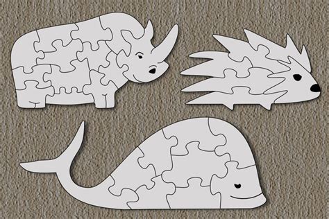 Free Scroll Saw Patterns By Arpop Rhino Hedgehog And Whale
