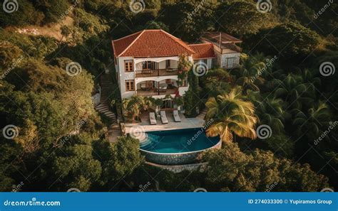 Luxury Bungalows Nestled in Tropical Paradise Oasis Generated by AI