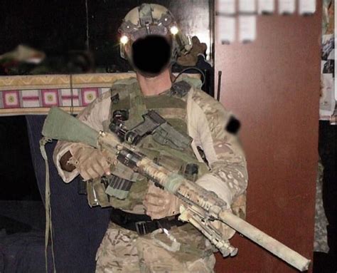 British 22 Sas Operator Armed With A M110 Semi Automatic Sniper System