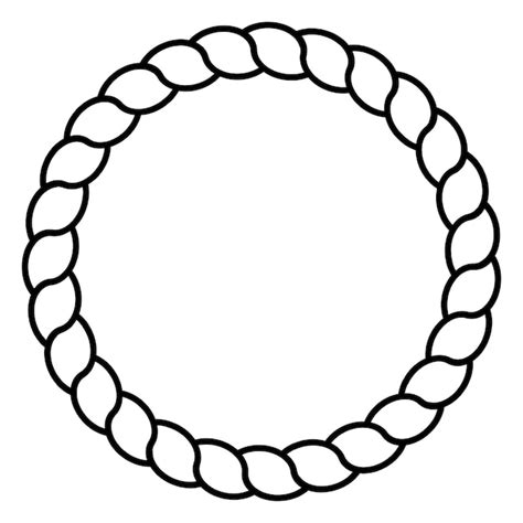 Premium Vector Monochrome Black And White Circle Rope Frame Line Art