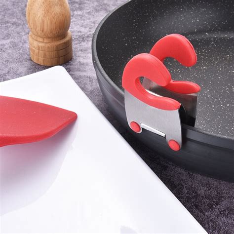 Plastic Hand Grip Stainless Steel Pot Pan Holder Spatula Clip Spoon