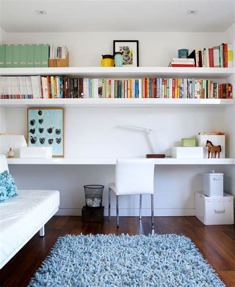 Floating shelves are a sleek, contemporary solution to dress up a blank wall while adding a little extra affordable and easy to install, floating wall shelves appear to jut out of a wall in a modern whether you add floating shelves to your home as wall decor or additional storage, remember that. Pin by Shortberry Pie on office | Shelves in bedroom ...