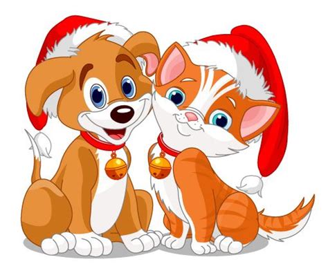 High quality cartoons calendars gifts and merchandise. cane e gatto natalizi - Christmas dog and cat | Merry ...