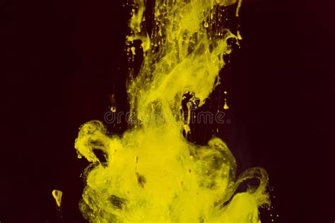 Abstract Formed Yellow Color Dissolving In The Waterabstract Cloud Ink