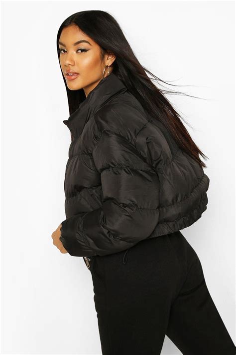 Maybe you would like to learn more about one of these? Cropped Puffer Jacket | boohoo | Puffer jacket outfit ...
