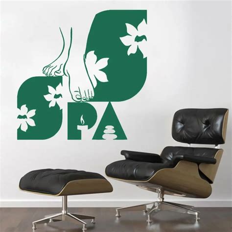 spa foot therapy mural wall sticker art decal spa massage room decoration removable a002198