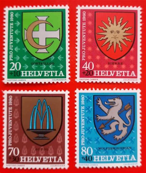 Timbre Stamp Helvetia Suisse Schweiz Pro Juventute 1980 Yt 11171120 Mi