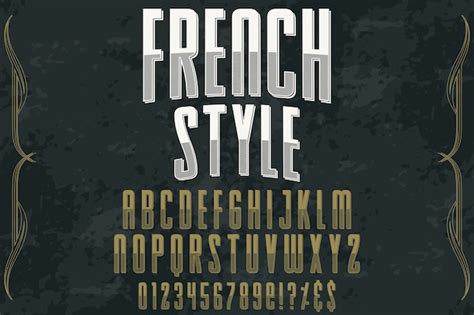 Premium Vector Vintage Typography Typeface Label Design French Style